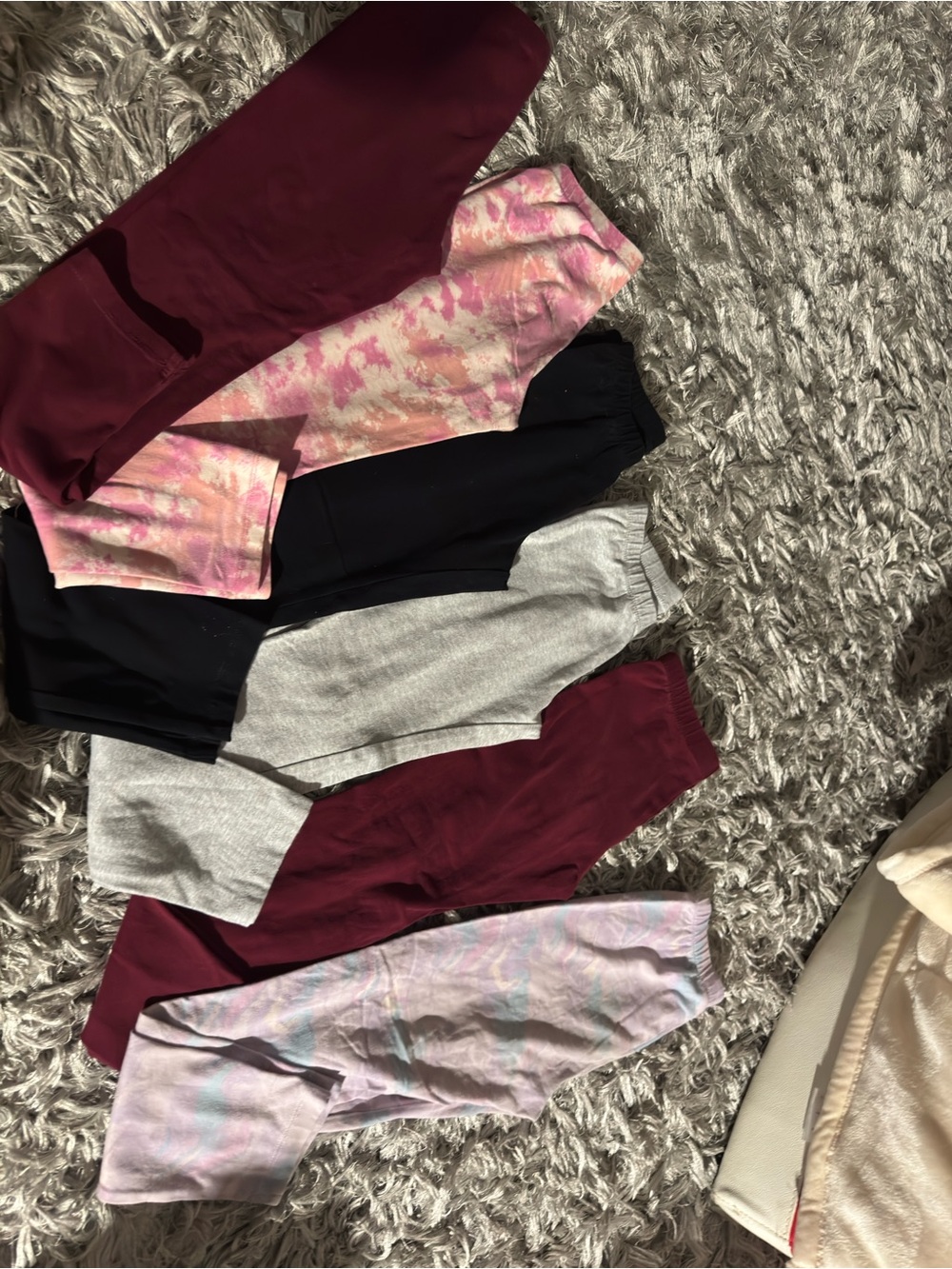 Cat & Jack Kids Leggings Bundle - Burgundy, Pink, Black, Gray, Tie-Dye